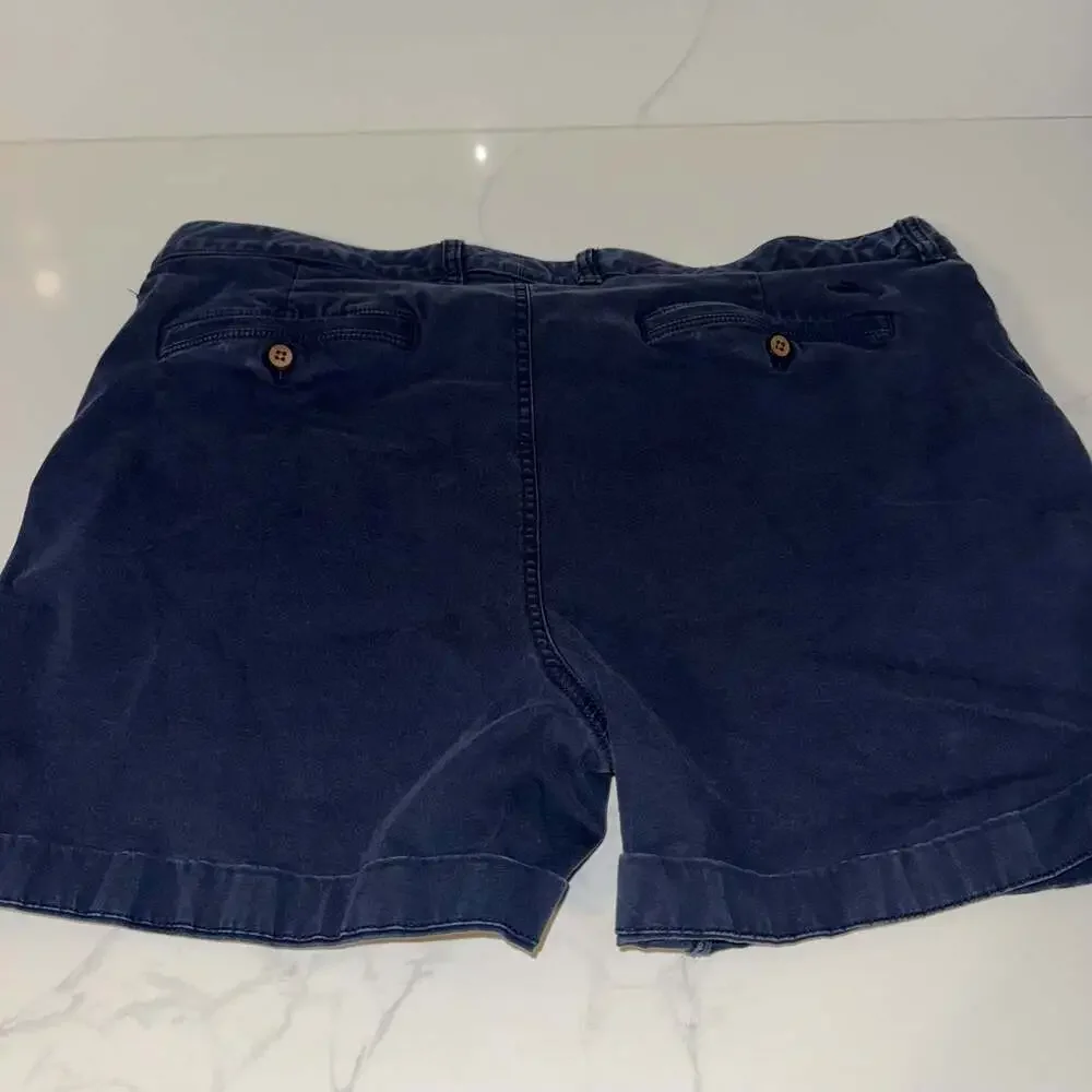 Tommy Bahama Navy Blue Cuffed Chino Shorts Size 40